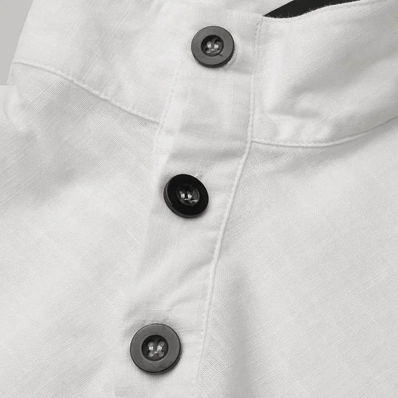 BerryBetty - New Stylish Tunic Tops Plus Size Women Short Sleeve Summer Blouses Buttons Solid Cotton Linen Tops Casual Loose Blusas Femme