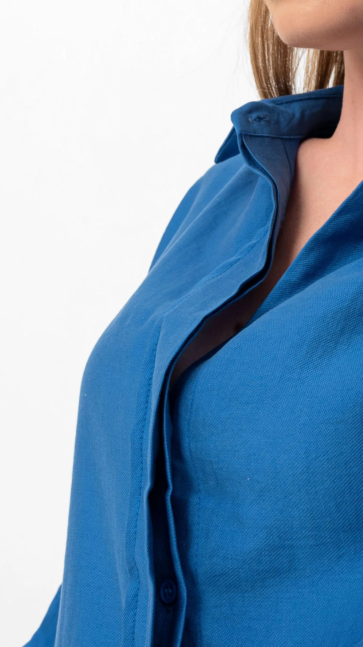 Bethany Over-Sized Button Down Shirt - Blue