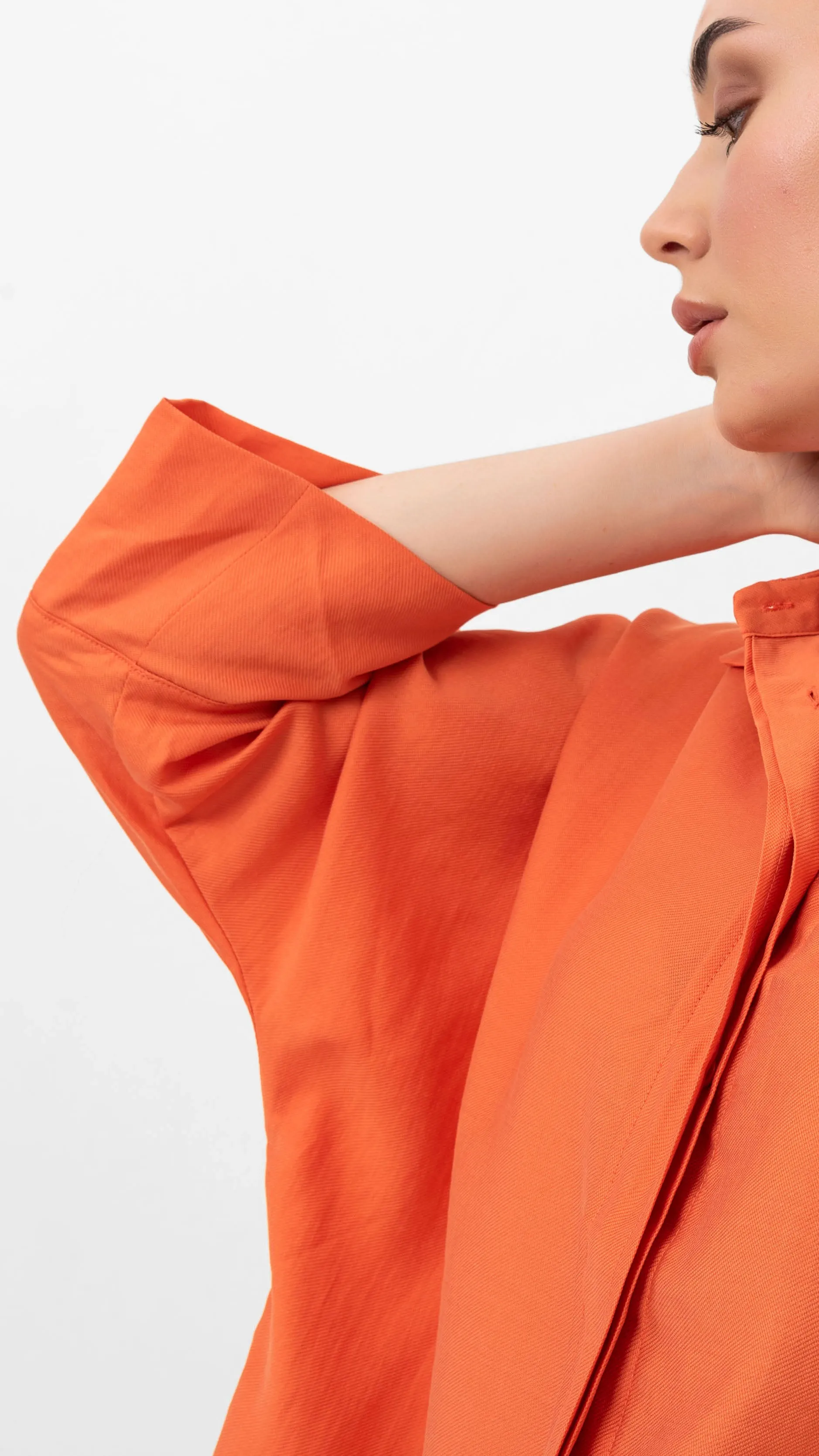 Bethany Over-Sized Button Down Shirt - Orange
