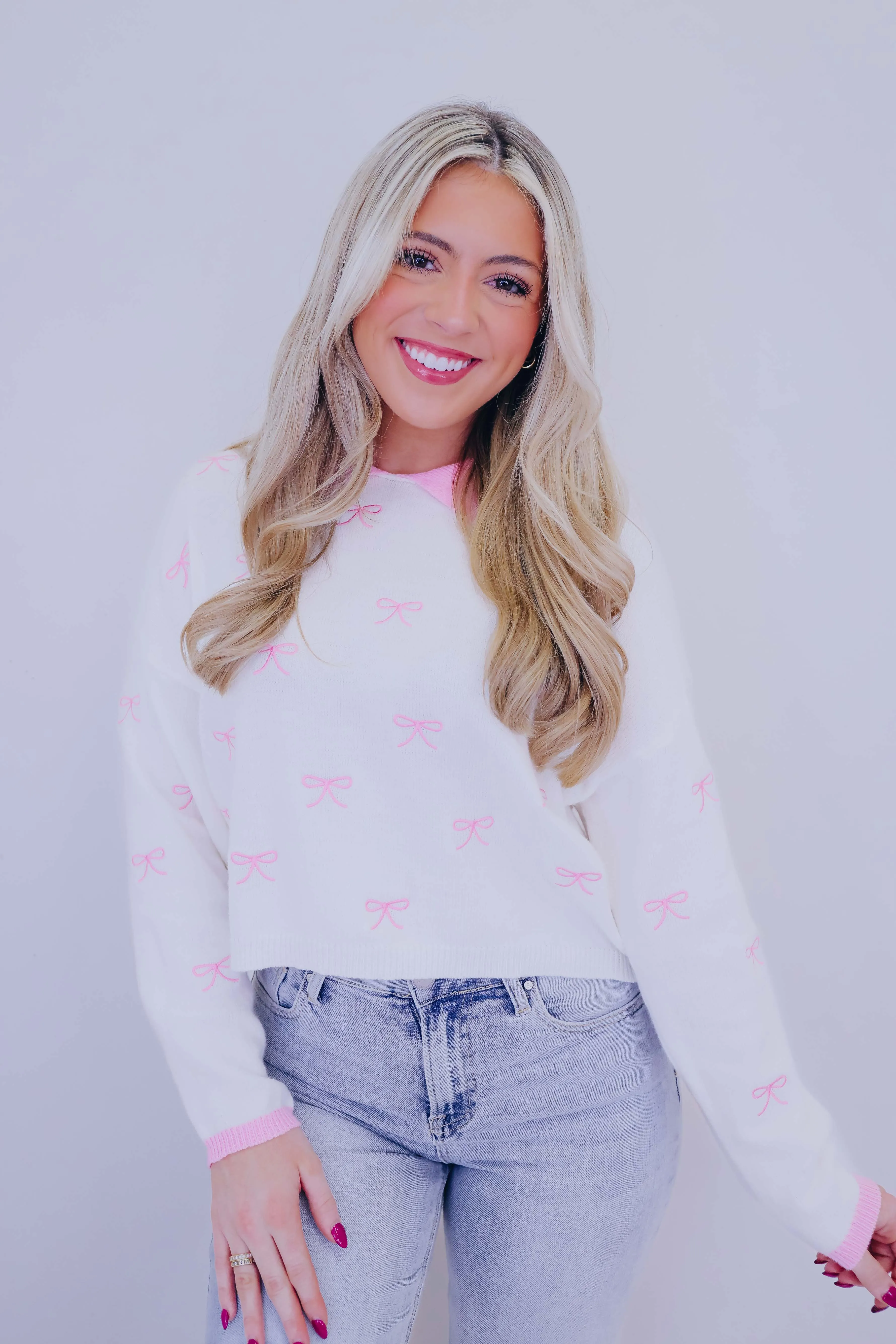 Betsy Bow Cropped Sweater- 2 Colors