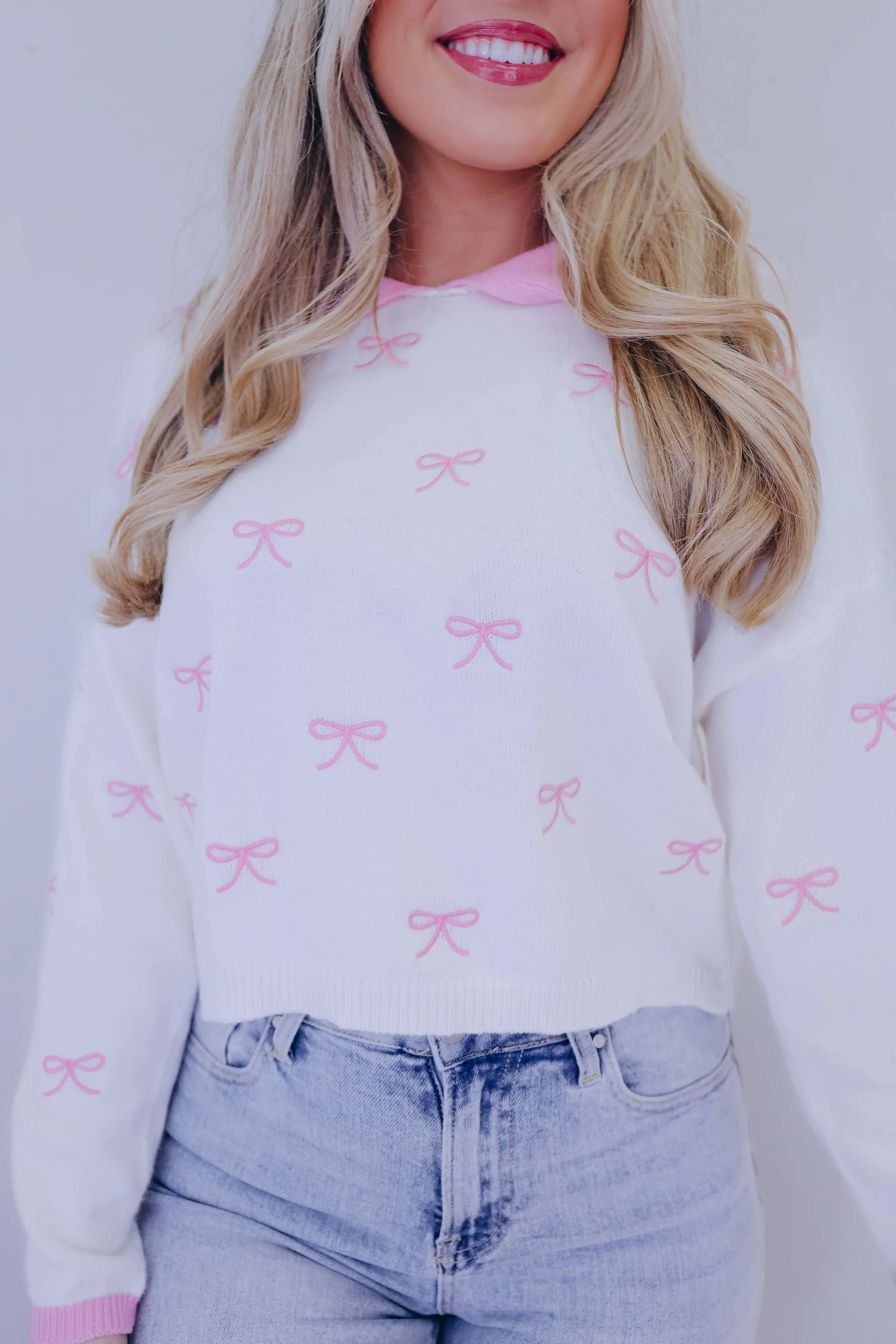 Betsy Bow Cropped Sweater- 2 Colors