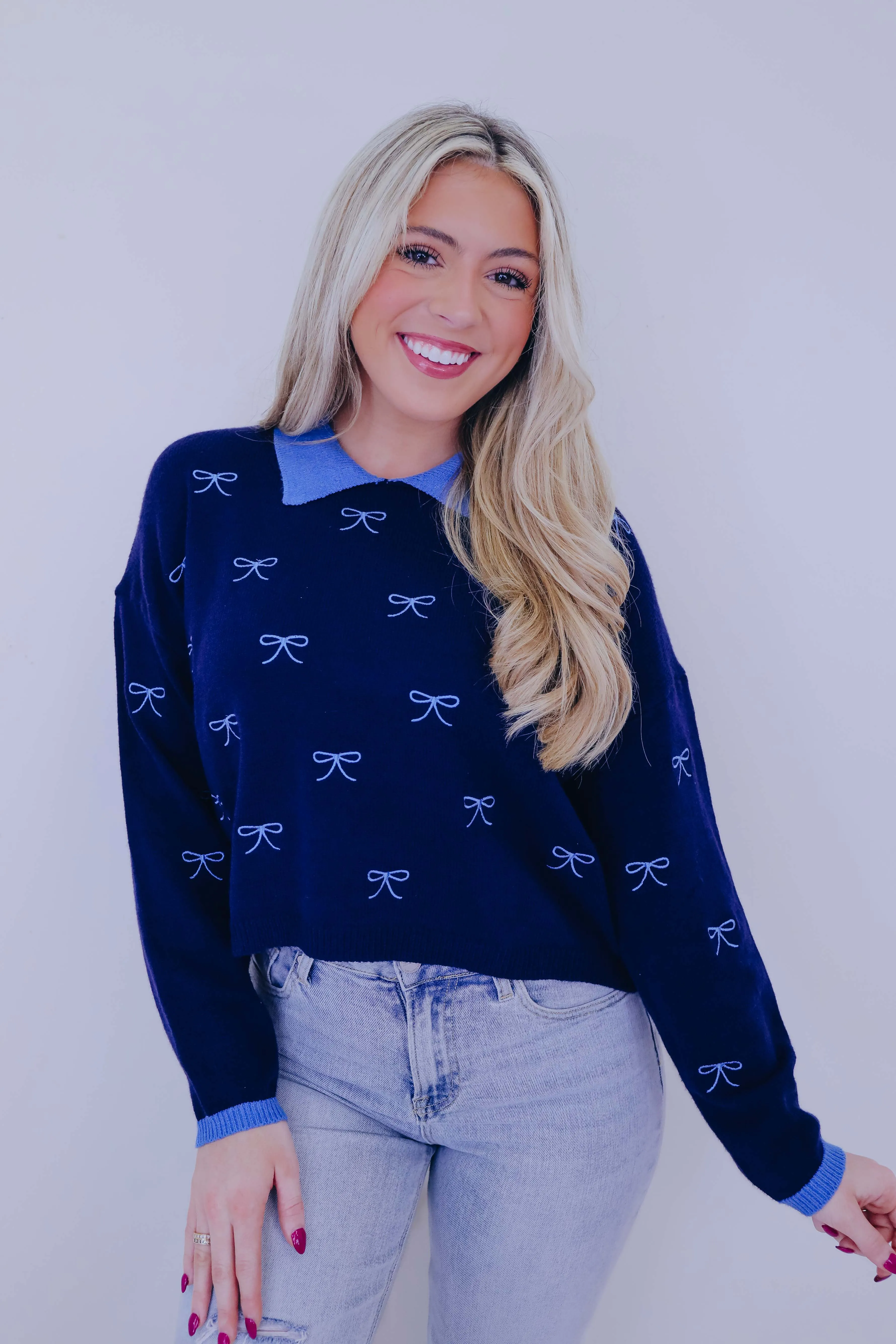 Betsy Bow Cropped Sweater- 2 Colors