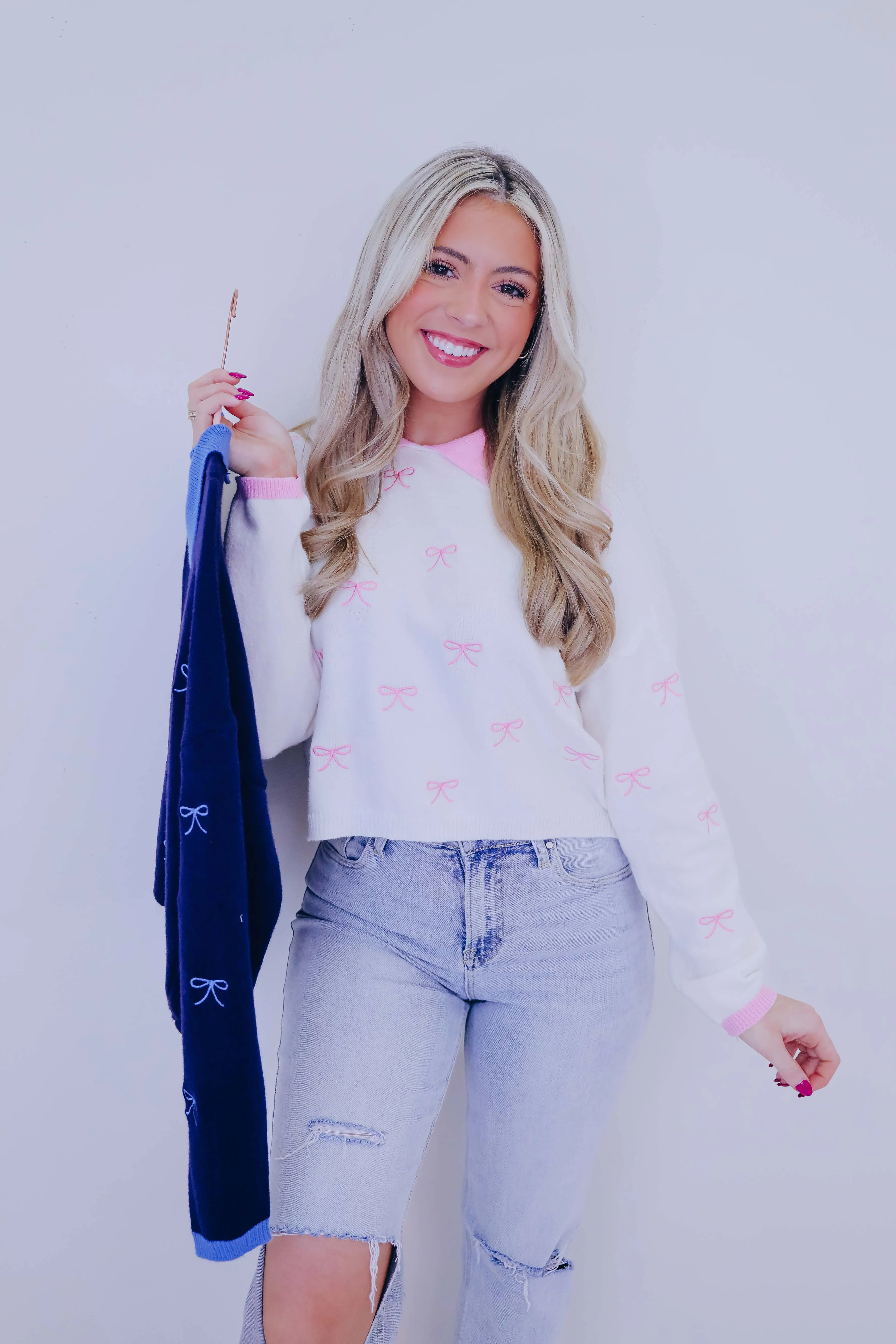 Betsy Bow Cropped Sweater- 2 Colors
