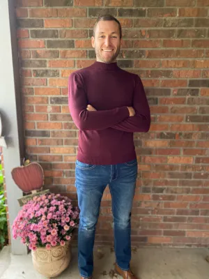 Big & Tall - Burgundy Classic Mock Neck Sweater (501)