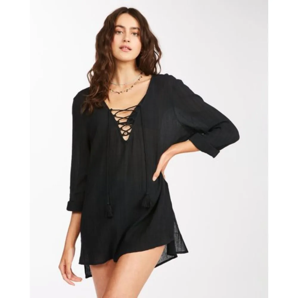BILLABONG BLUE SKIES COVER UP BLACK PEBBLE
