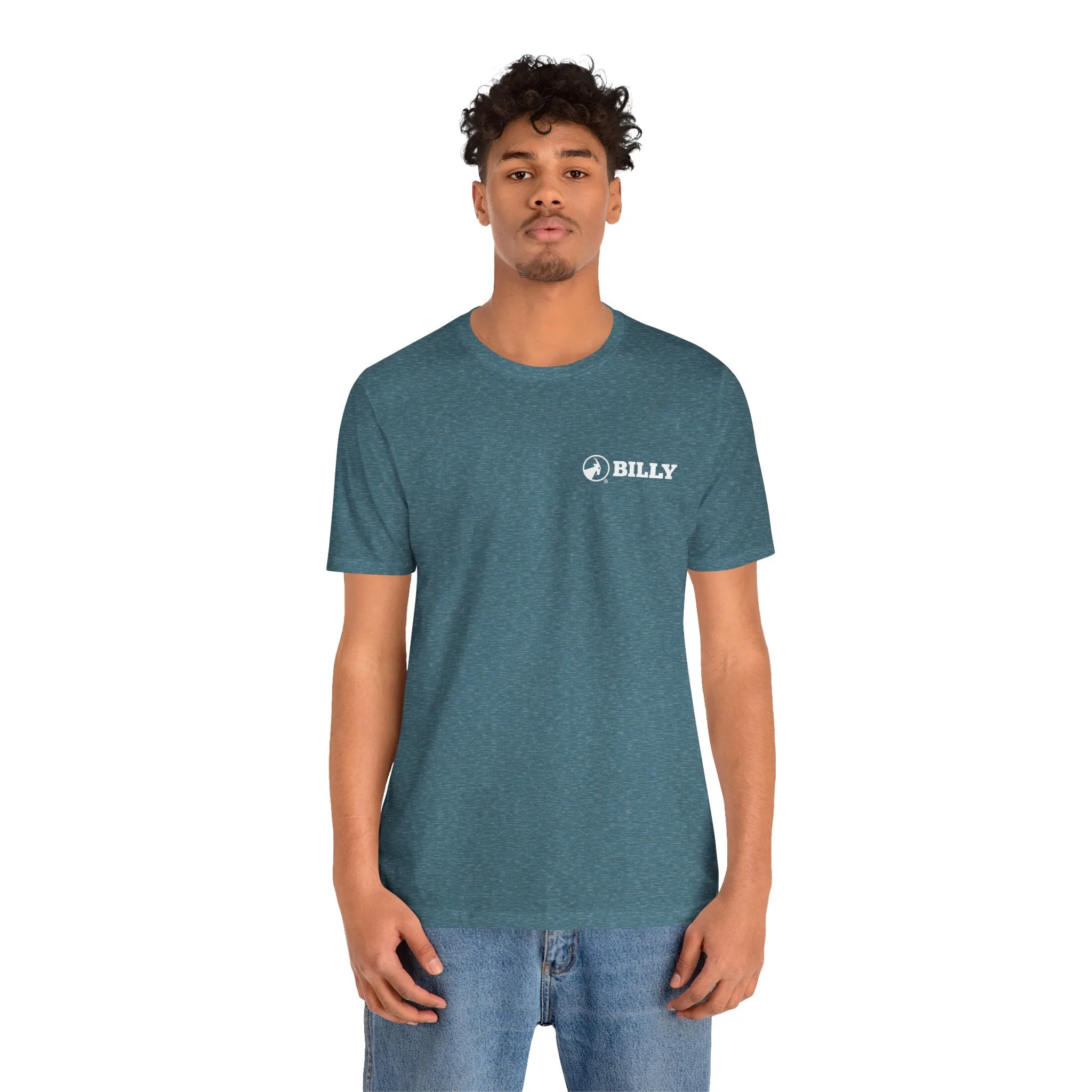 BILLY Adult Unisex Jersey Short Sleeve Tee (White Horizontal Logo - LCP)