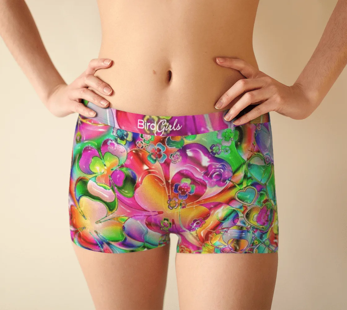 BirdGirls Neon Flowers Boy Shorts