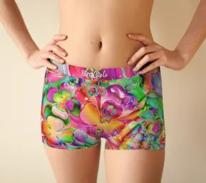 BirdGirls Neon Flowers Boy Shorts