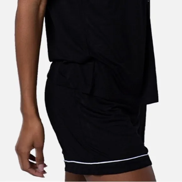 Black Drawstring Sleep Shorts Set of 2
