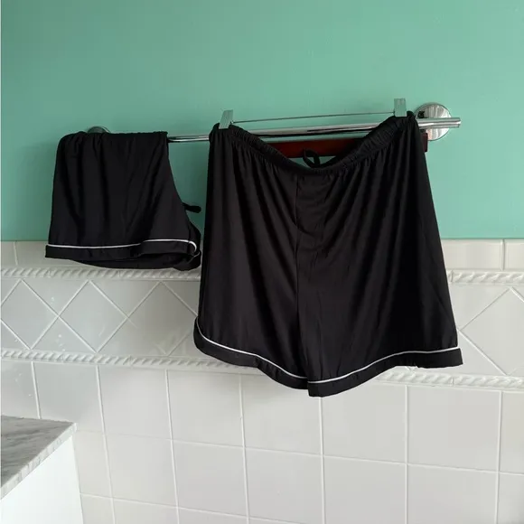 Black Drawstring Sleep Shorts Set of 2