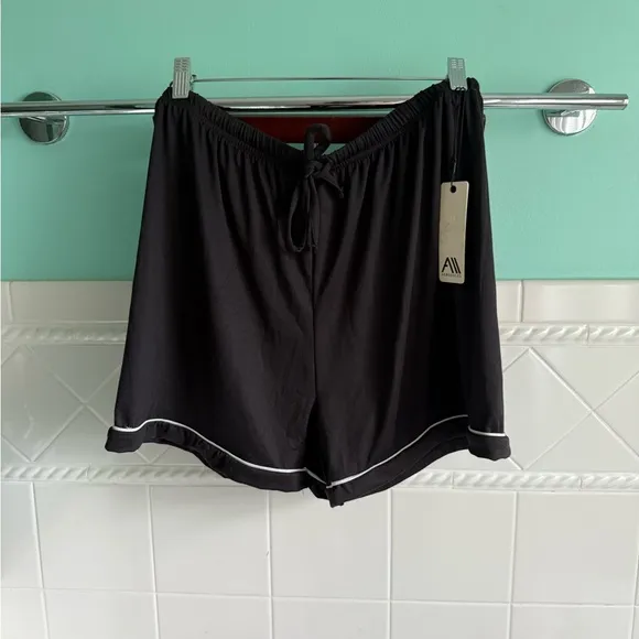 Black Drawstring Sleep Shorts Set of 2