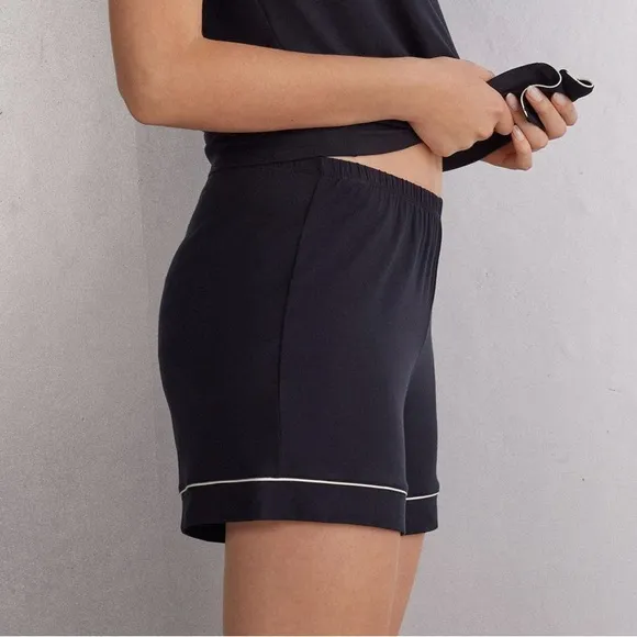 Black Drawstring Sleep Shorts Set of 2