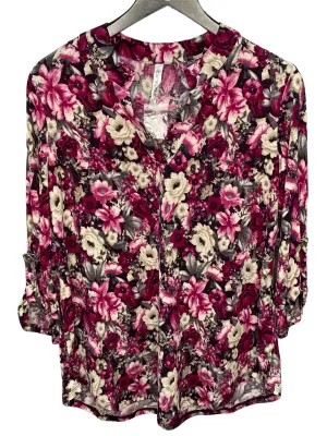 Black Magenta Printed Blouse
