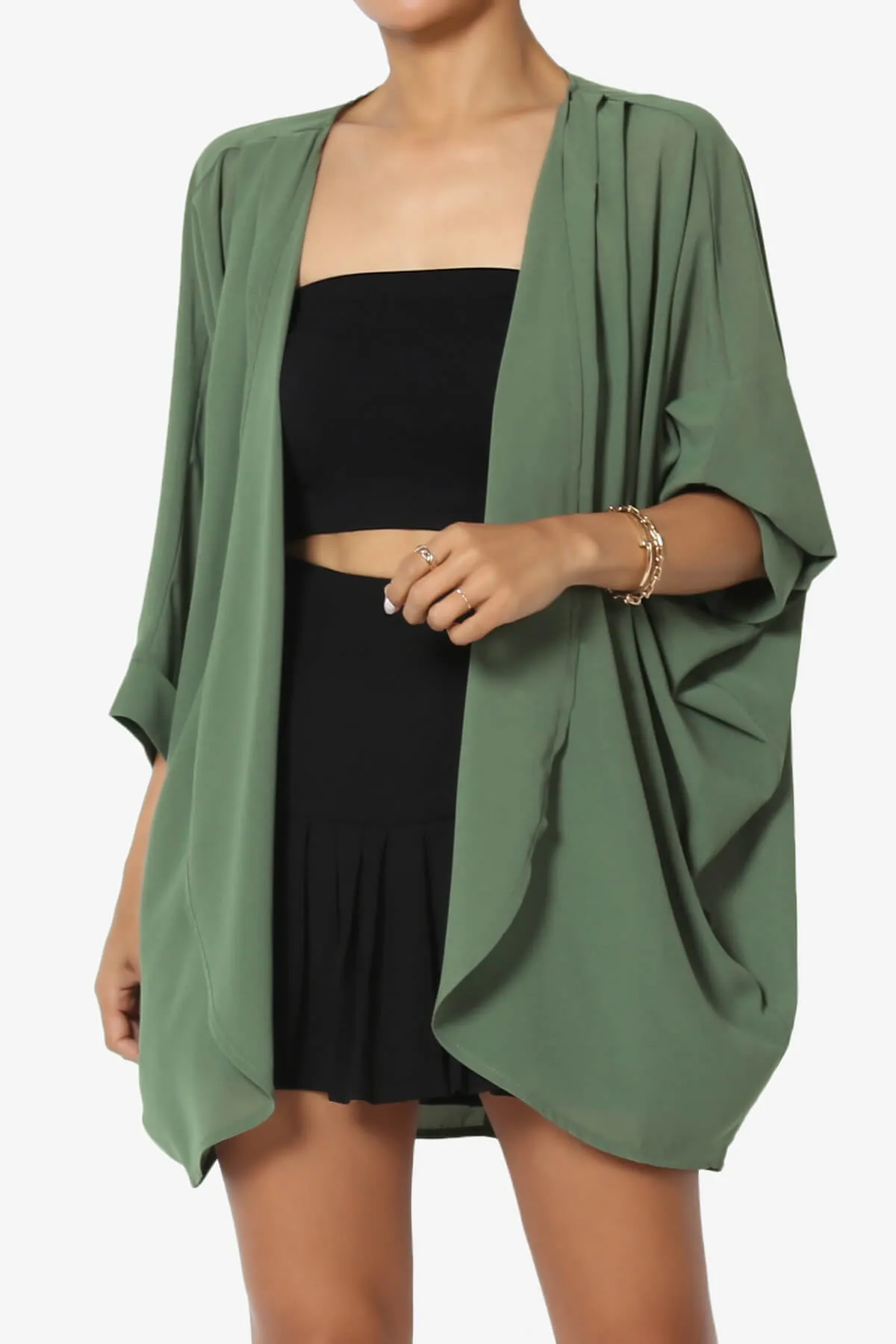 Blivia Pleated Kimono Chiffon Cardigan