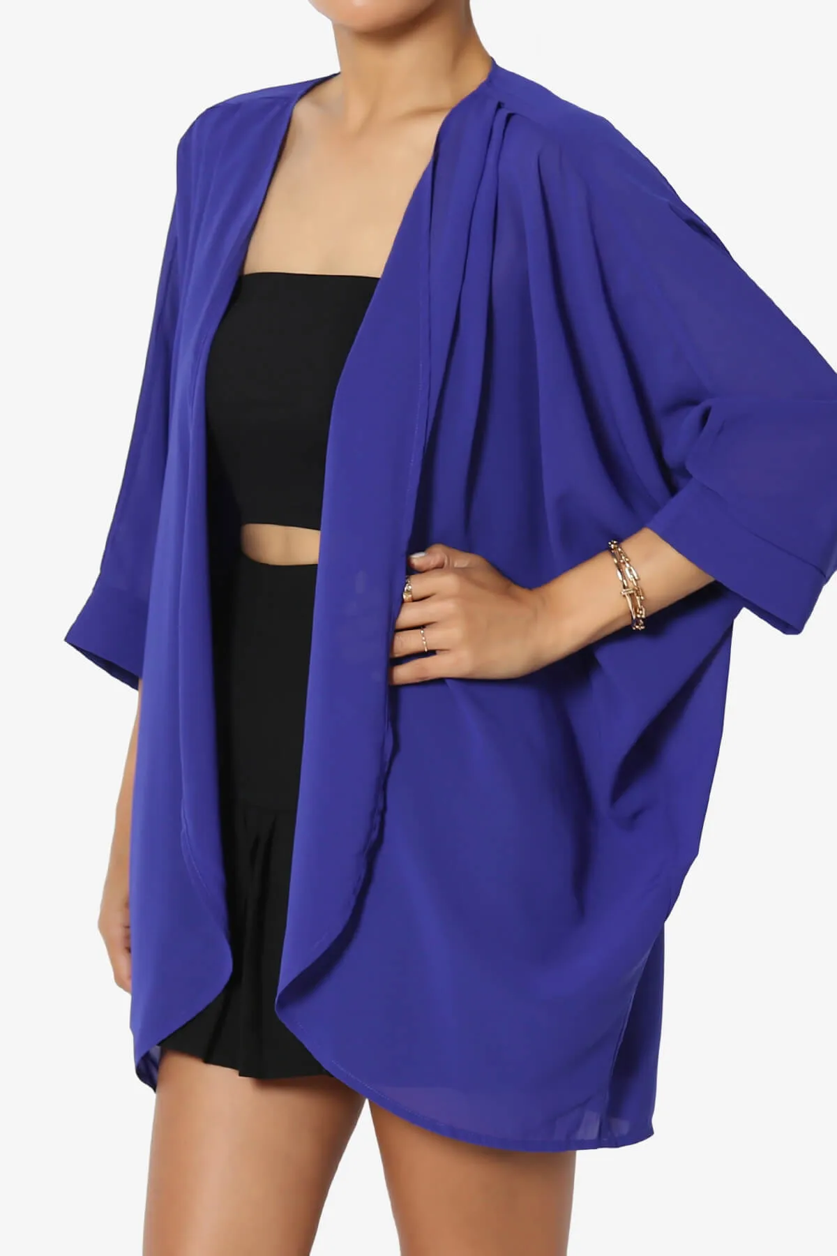 Blivia Pleated Kimono Chiffon Cardigan