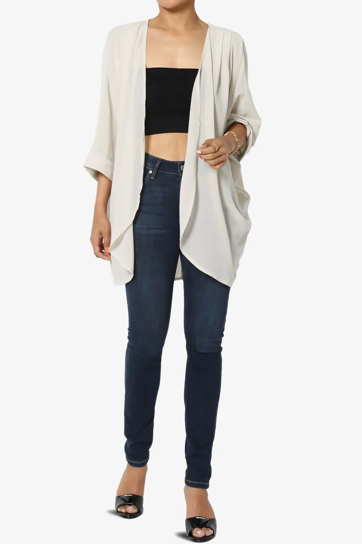 Blivia Pleated Kimono Chiffon Cardigan