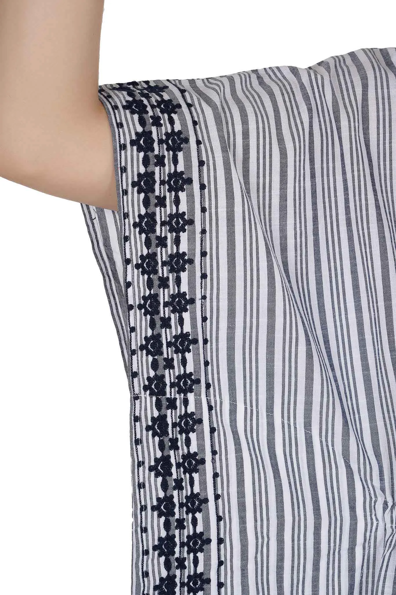 Blue Lines Kaftan Swim Cover-Up Beach Dress