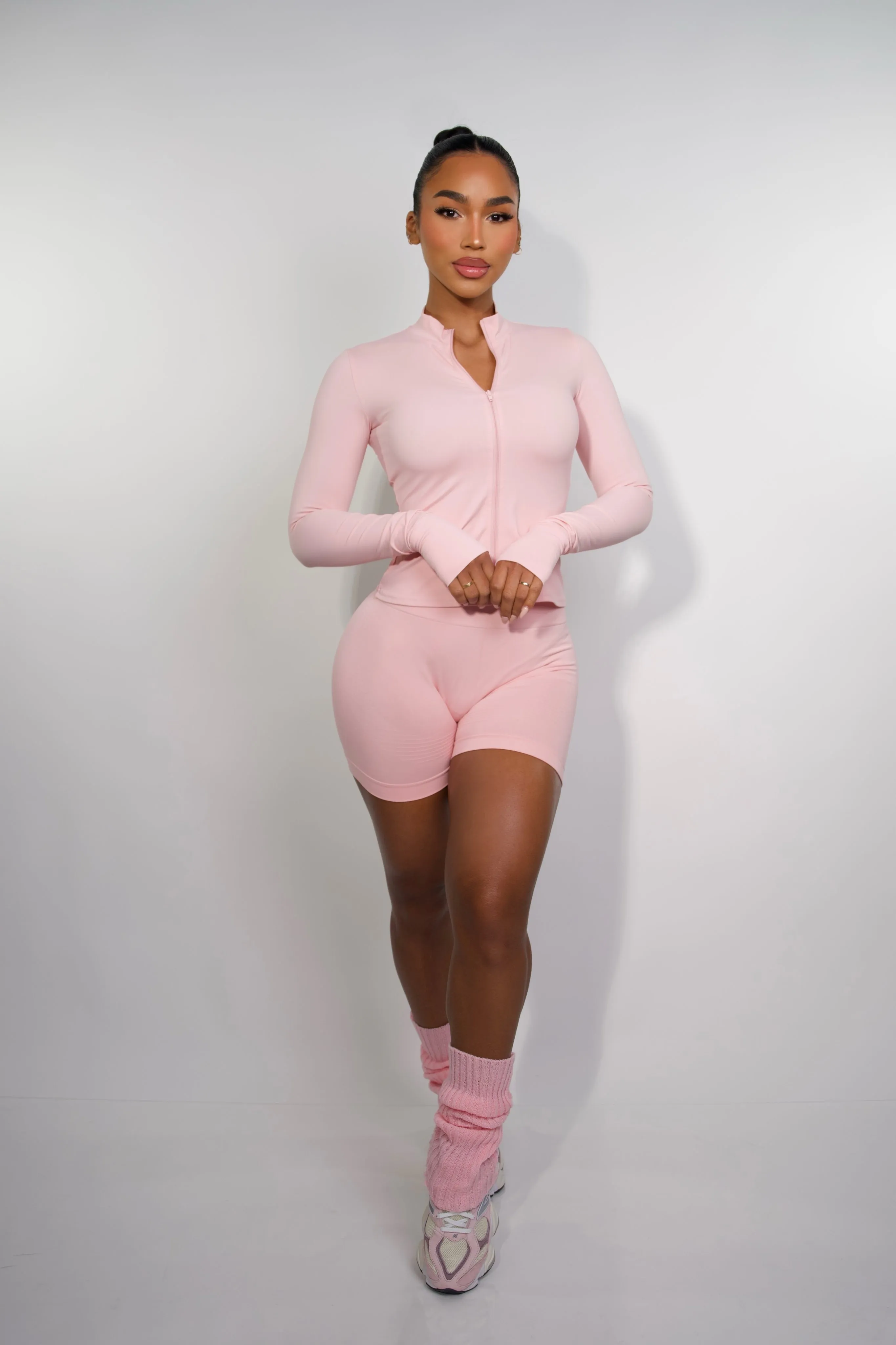 Blush Seamless Scrunch Shorts