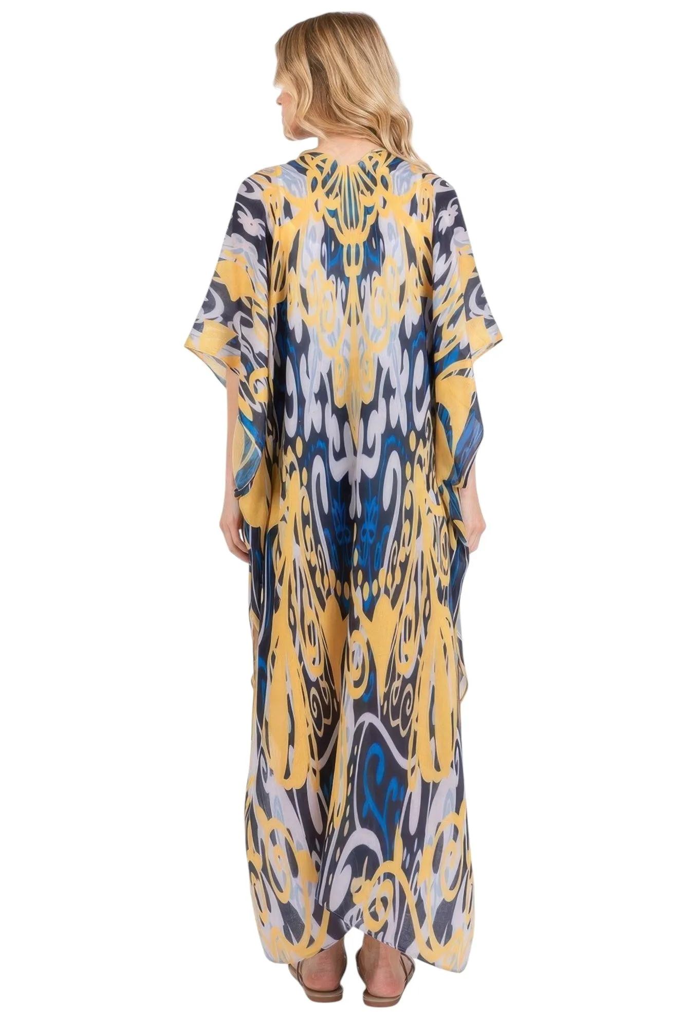 Boho Print Open Front Long Kimono