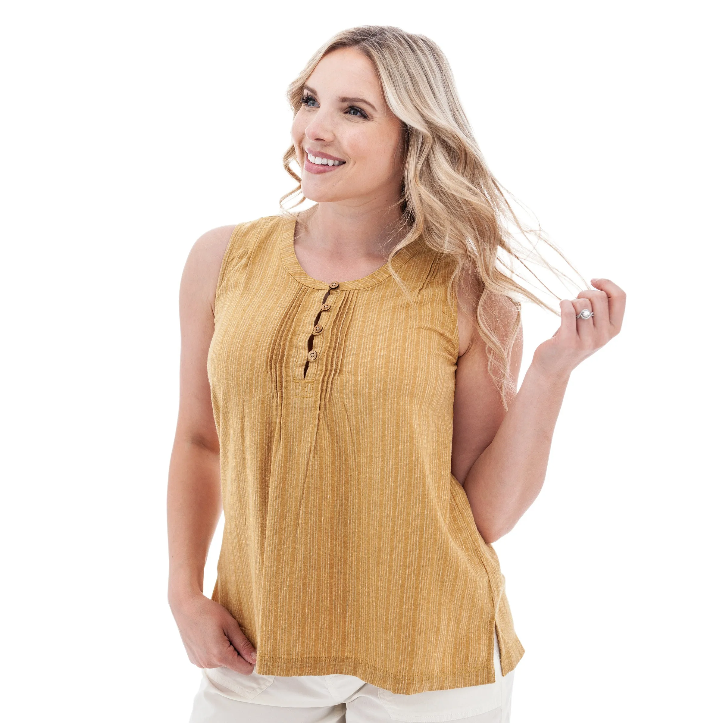 Breeze Pintuck Swing Tank Top - J257841