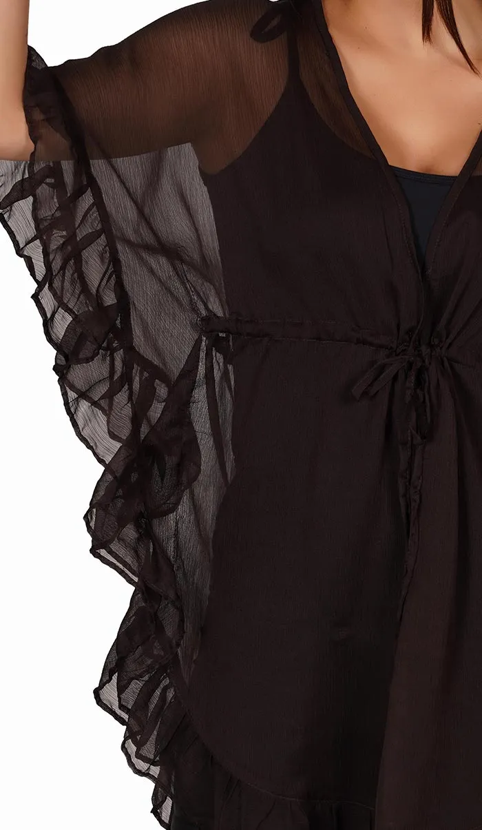 Brown Kaftan Style Swimsuit Cover Up Beach Dress