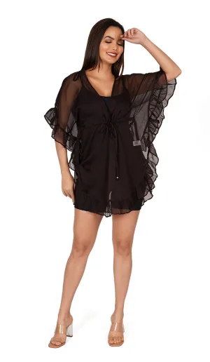 Brown Kaftan Style Swimsuit Cover Up Beach Dress