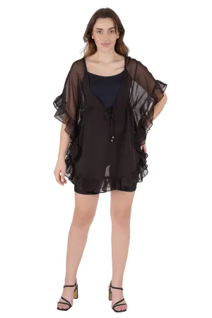 Brown Kaftan Swim Cover-Up Beach Dress