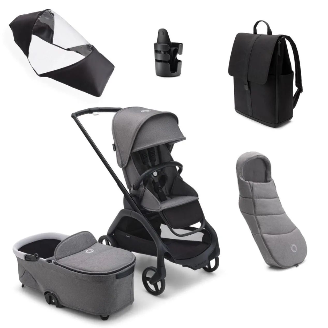 Bugaboo Dragonfly Essential Bundle - Grey Melange