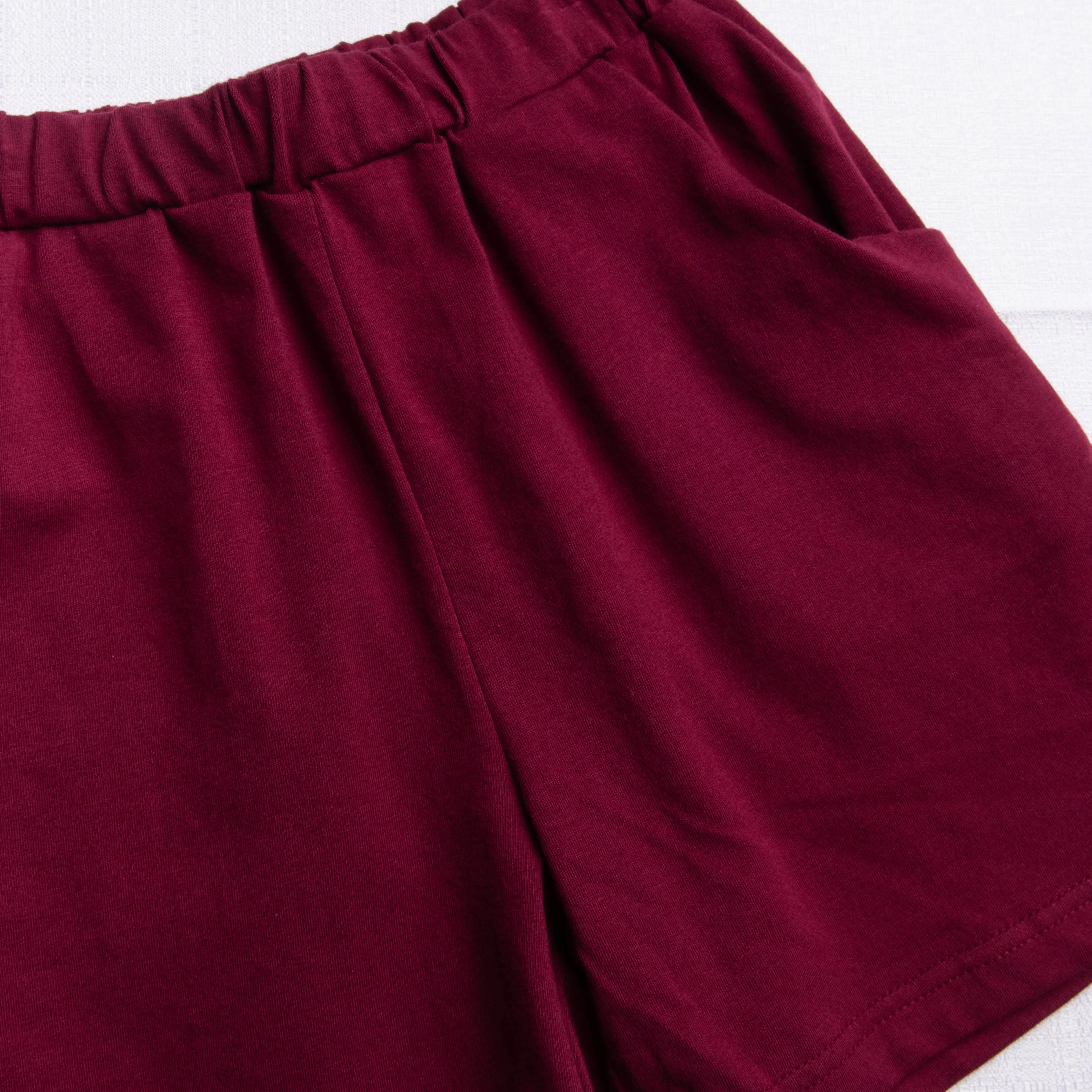 Bulldog Short Set, Maroon