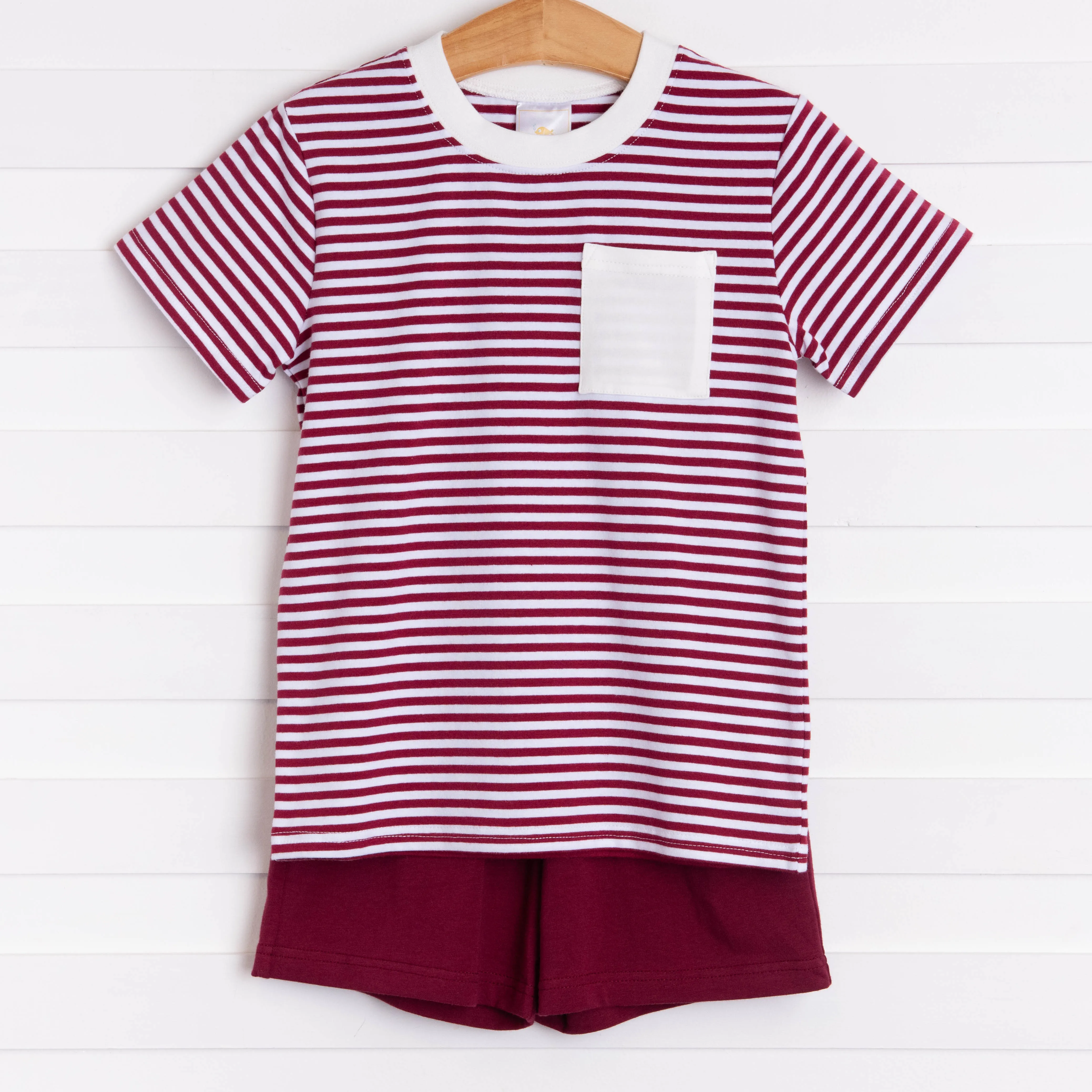 Bulldog Short Set, Maroon