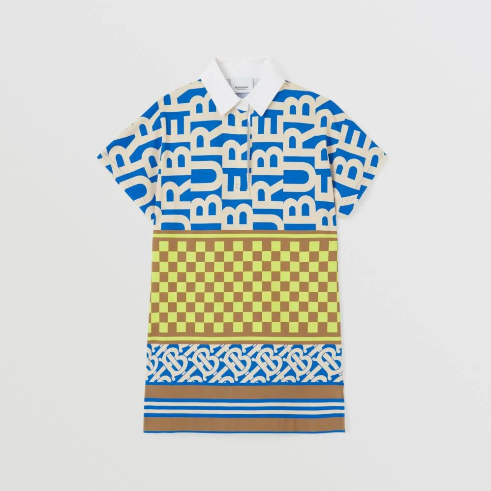 Burberry Montage Print Polo Dress