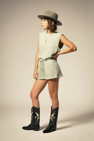 Carefree Organic Garment Dyed Lounge Short - Sage Green