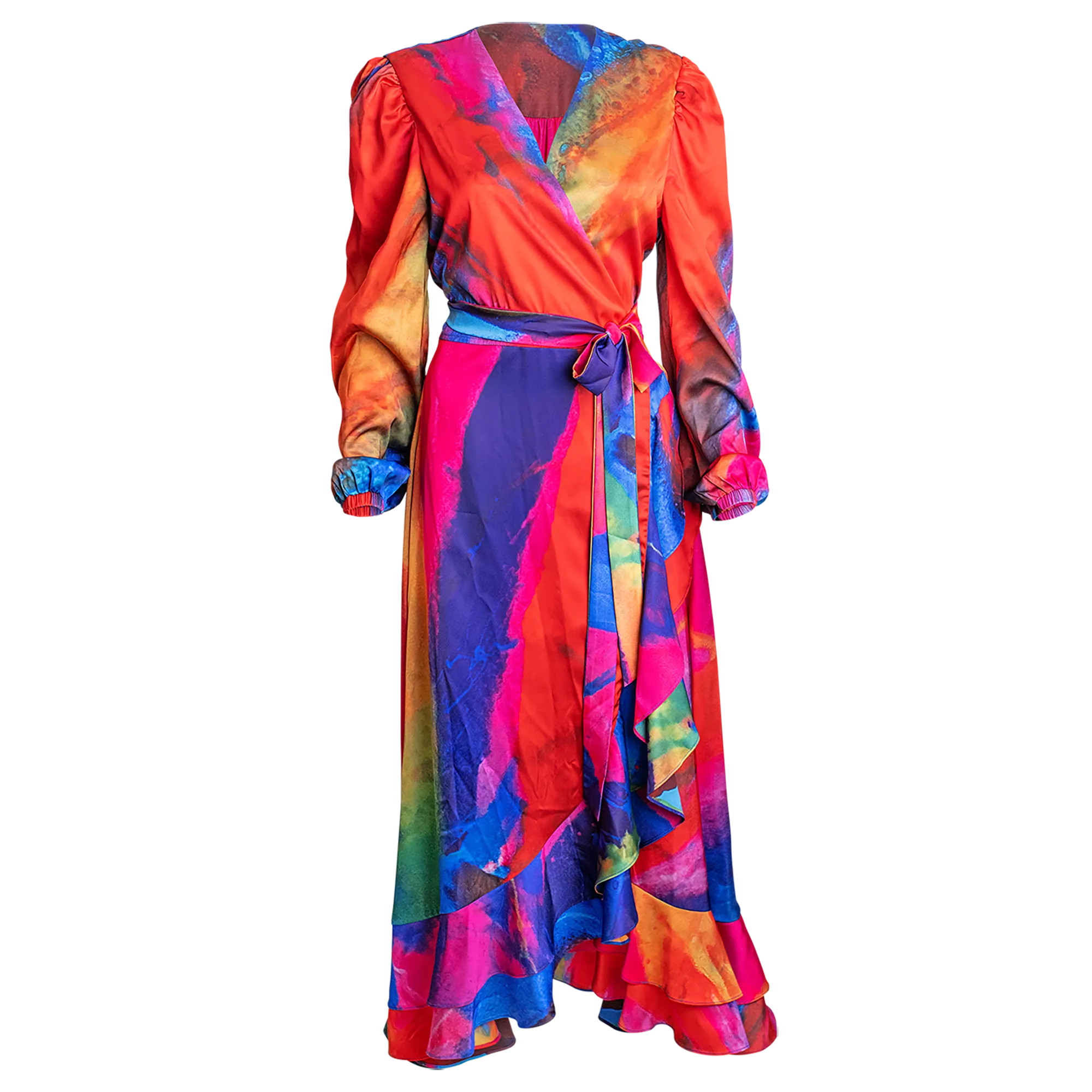 Carrie Long Sleeve Wrap Dress