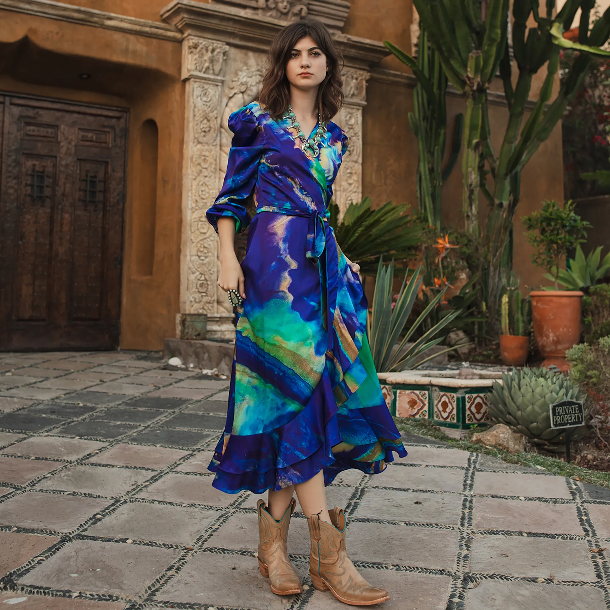 Carrie Long Sleeve Wrap Dress