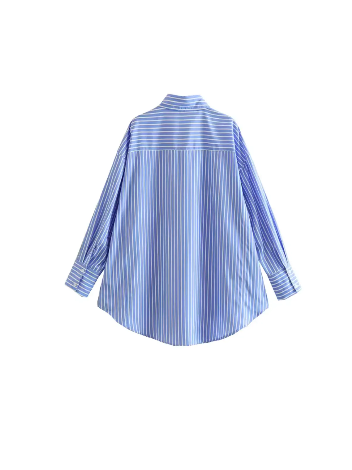Casual Loose Mid-length Striped Shirt