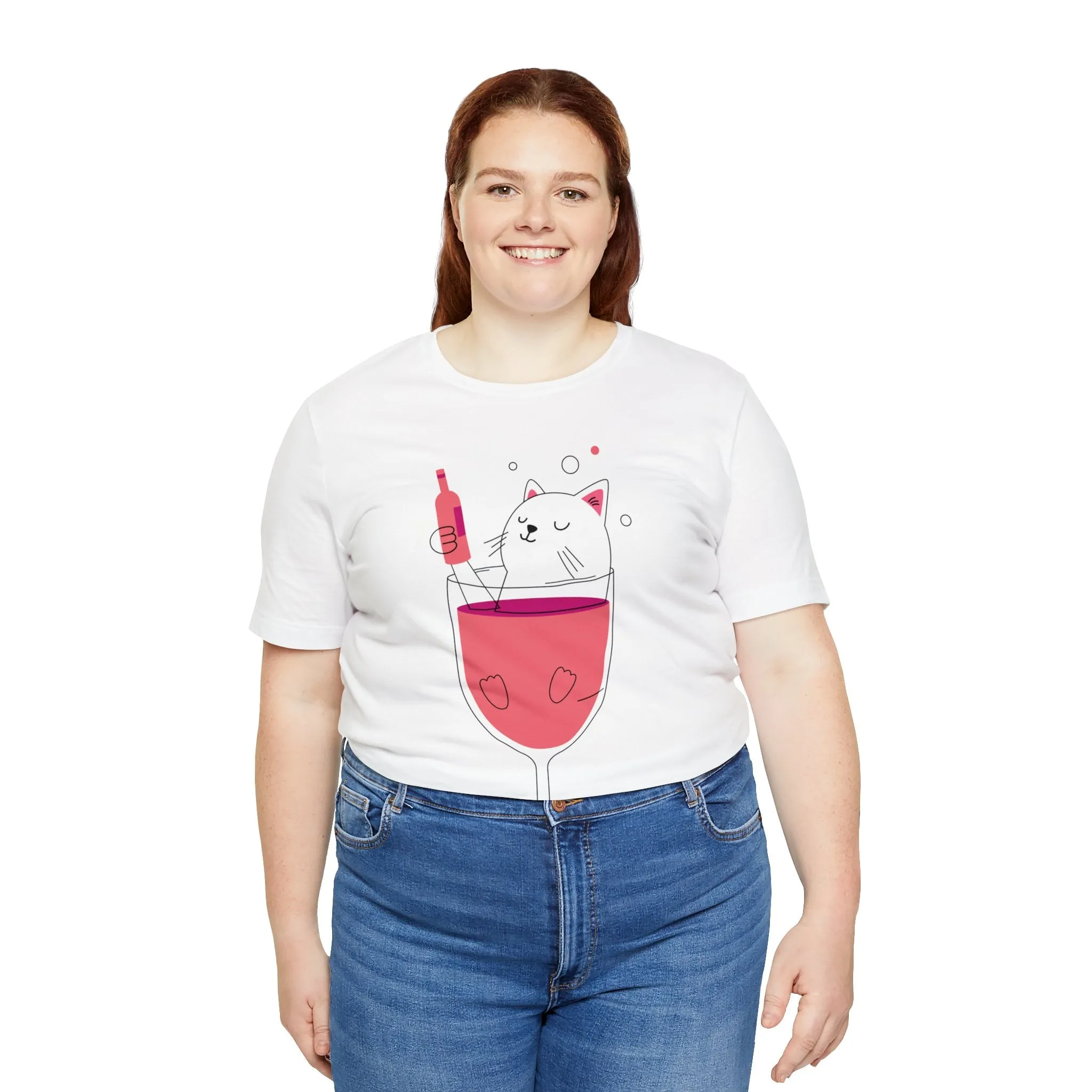Cat in a wine Glass T-Shirt