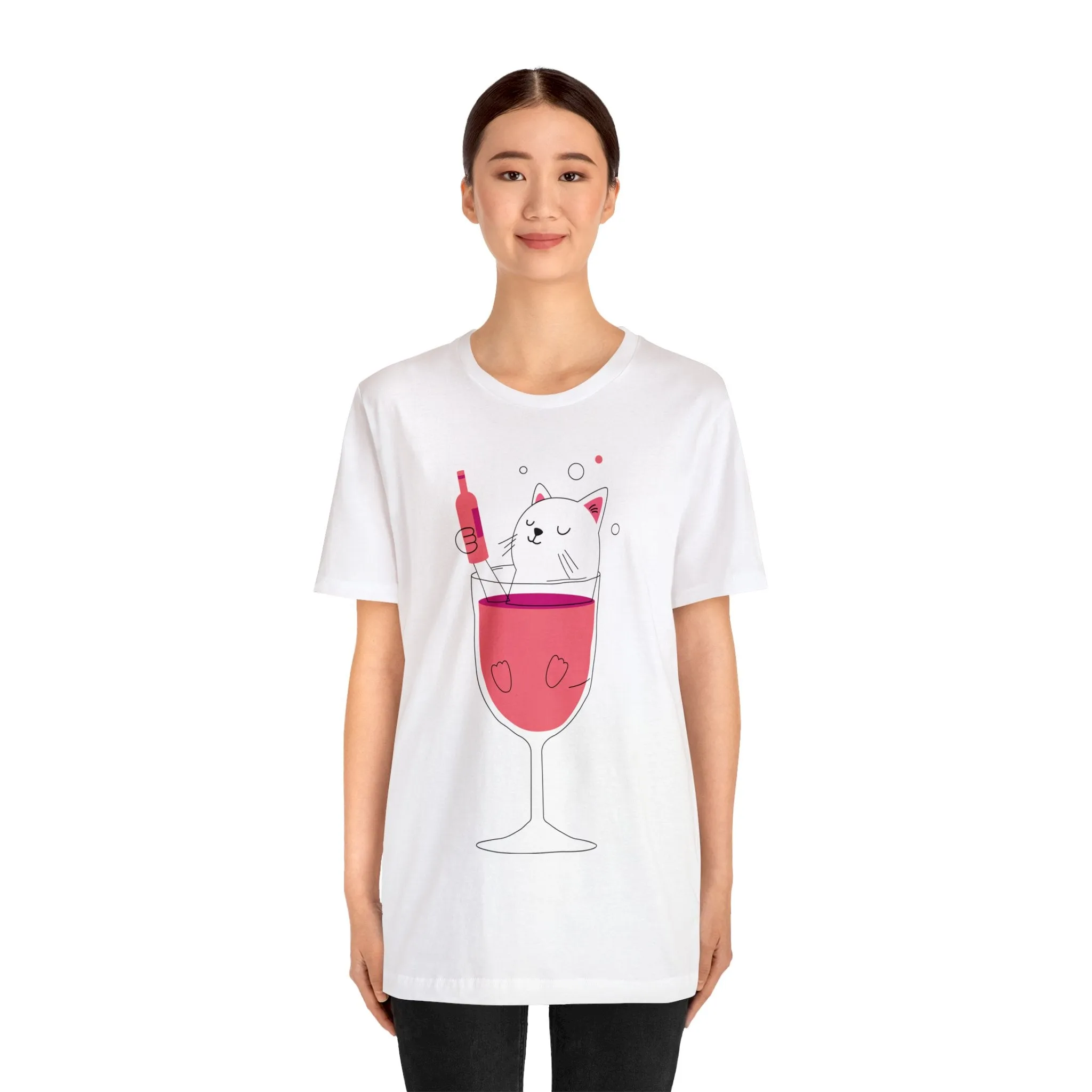 Cat in a wine Glass T-Shirt