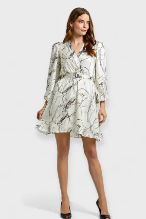 Caterina Satin Faux-Wrap Mini Dress