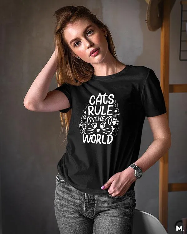 Cats rule the world printed t shirts