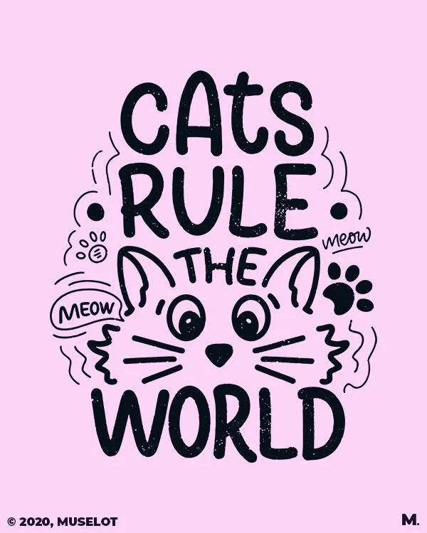 Cats rule the world printed t shirts