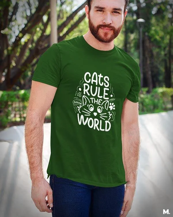 Cats rule the world printed t shirts