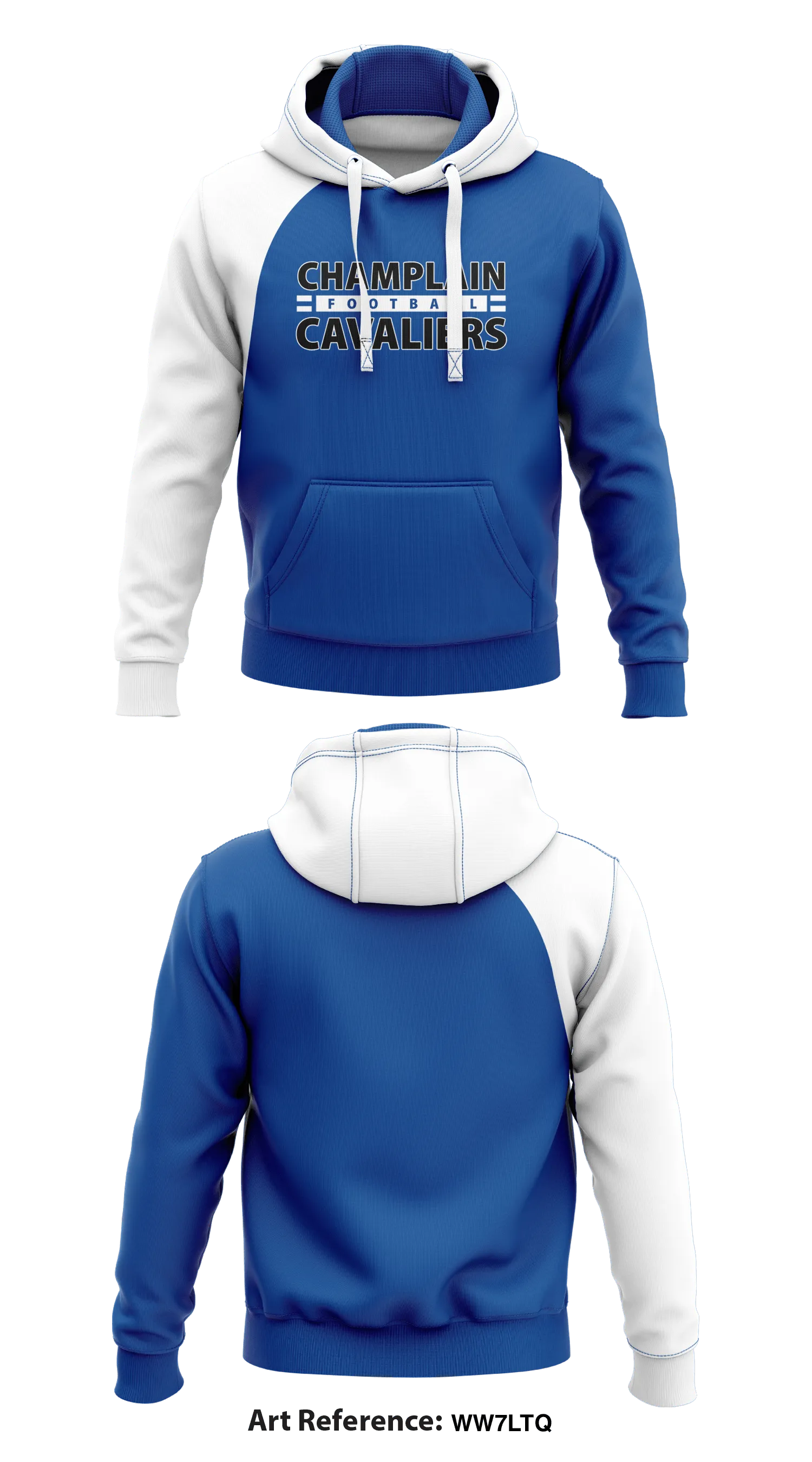 Champlain Cavaliers Football  Core Men's Hooded Performance Sweatshirt - WW7LTQ