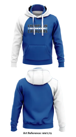 Champlain Cavaliers Football  Core Men's Hooded Performance Sweatshirt - WW7LTQ