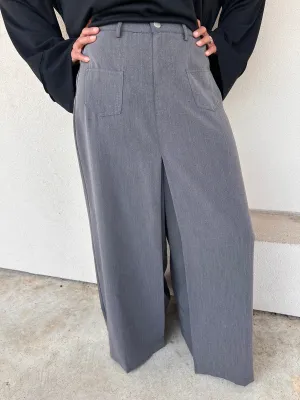 Charcoal Wide Leg Slacks
