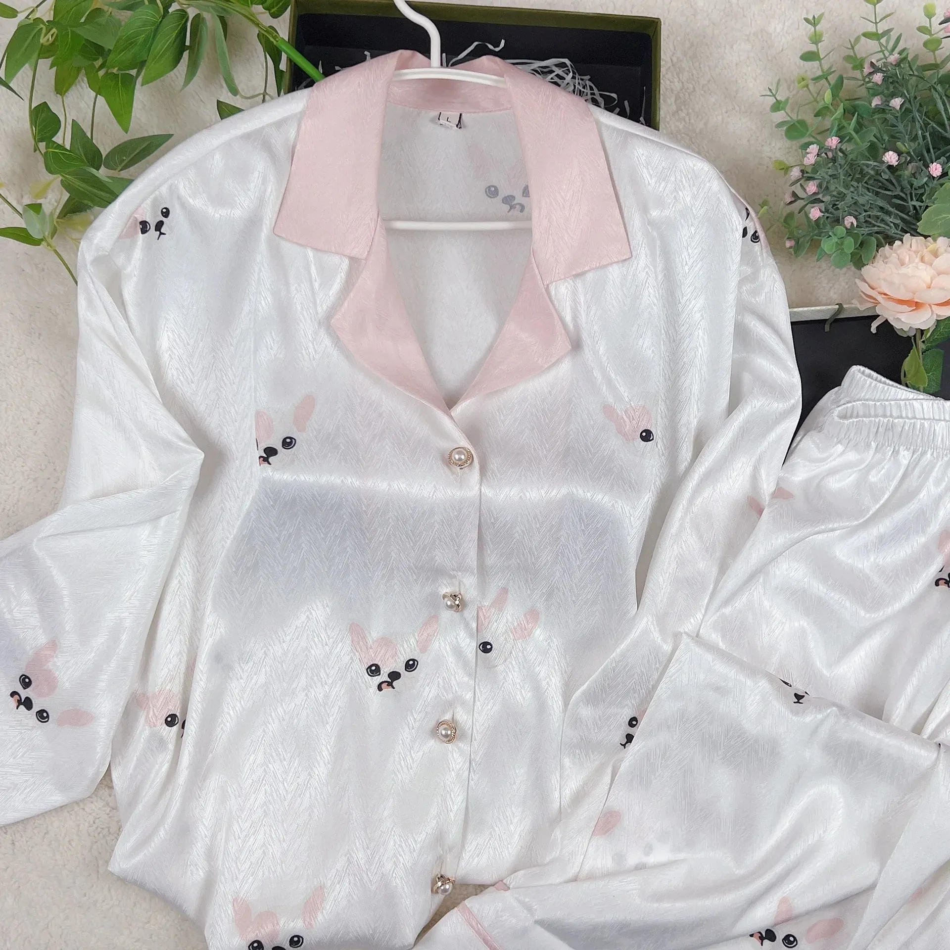 Cherry Print Two-Piece Pajama Set - Summer Shorts & Top
