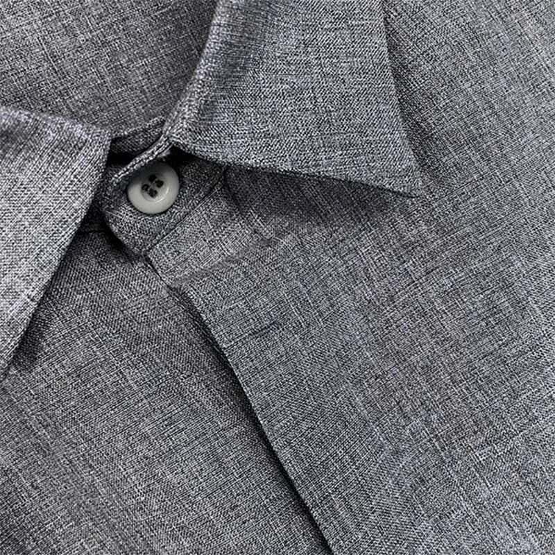 Chic Cotton and Linen Short-Sleeve Shirt for Men