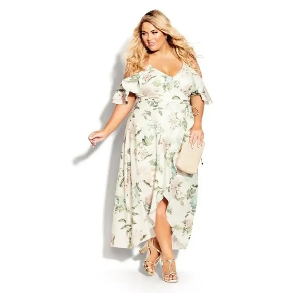 City Chic Tender Floral Maxi Dress in Fresh Floral XSmall Womens Plus