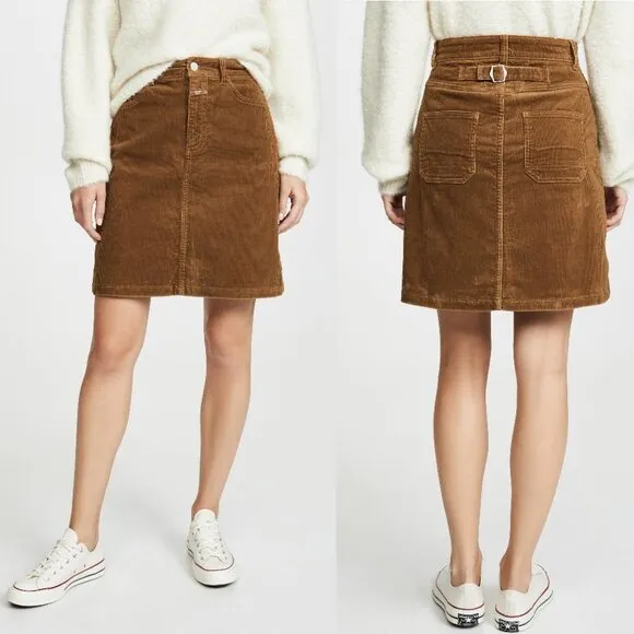 Closed Logan Corduroy Skirt in Tobacco Brown 26