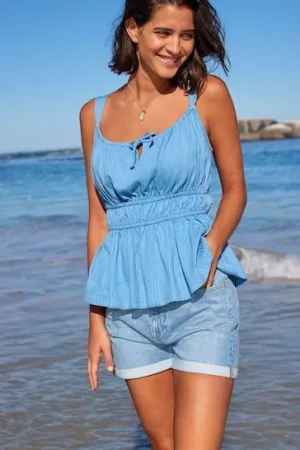 Comfort Stretch Denim Mom Shorts