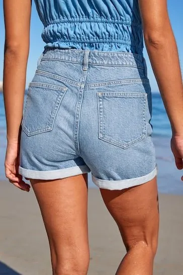 Comfort Stretch Denim Mom Shorts
